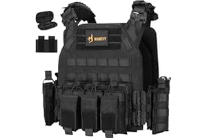HUNTIT Tactical Vest Quick Release Airsoft Vest Adjustable 3D Breathable Vest