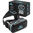 VR Headset Compatible with iPhone & Android - with Built-in Action Button | Virtual Reality Goggles for 4.7”-6.5” Cell Phone