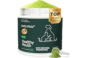 DRMOIS Dog Teeth Cleaning Powder, Dog Dental Powder and Cats Breath Freshener, Plaque Off Pet Tooth Cleaning lab co, Bad Breath & Tartar Remover for Dogs, Dog Teeth Cleaning with Enzymes 120 Day Supply, 120g