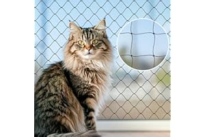 AnExer Cat Balcony Rail Net, 10 x 26 ft Cat Anti-Fall Netting Pet Balcony Mesh Fence Net Dog Fence Nets Black Nylon Pets Anti-Fall Mesh Fence
