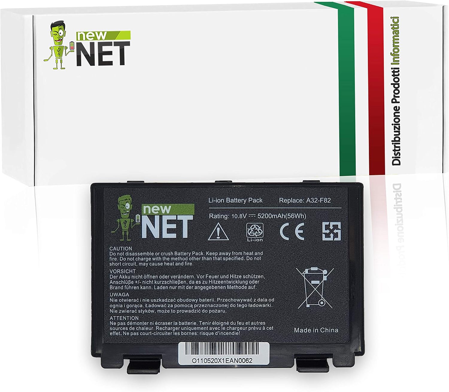 Vhbw Batteria Per Notebook Asus A32-XT12 | 4400mAh, 11.1V, Li-Ion | Sostituto Di Alta Qualità
