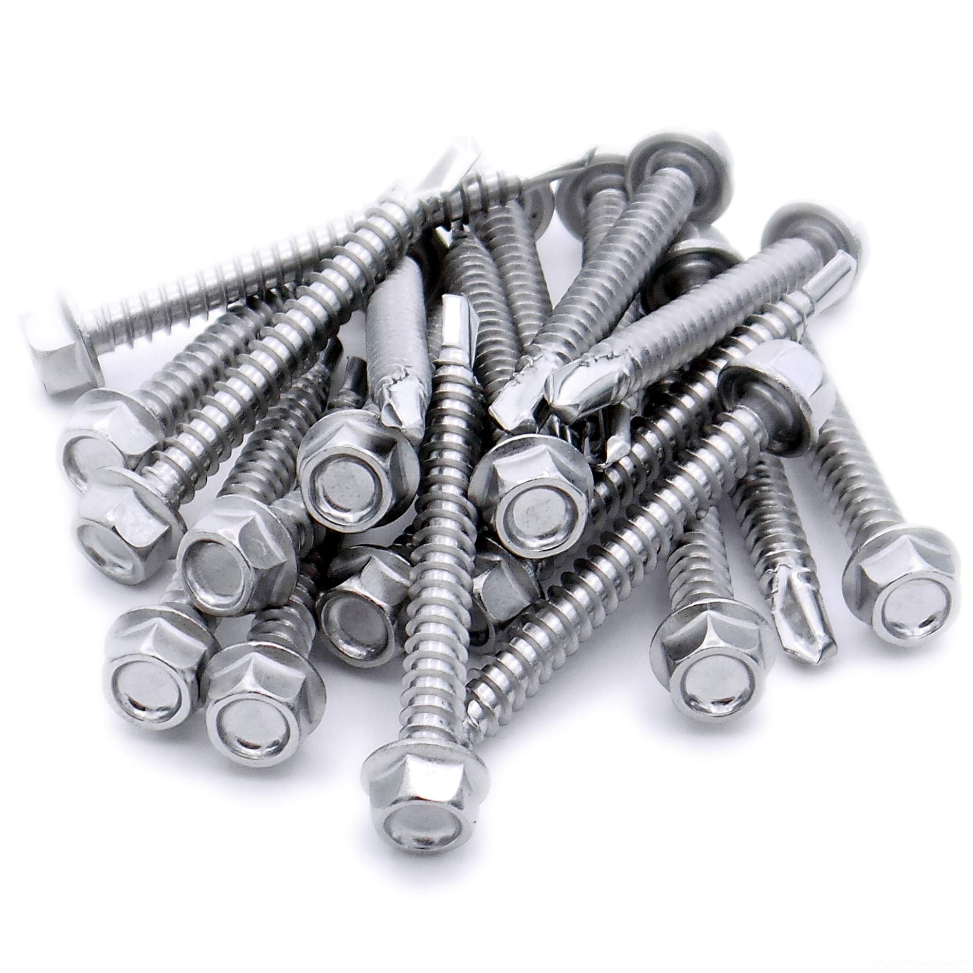 No.10 x 0.9 (4.8mm x 22mm) Hex Self-Drilling Screw (Flanged) - Stainless Steel (A2) (Pack of 20)