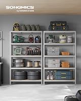 SONGMICS 5-Tier Steel Shelving Unit 60 x 120 x 200 cm Boltless 750 kg Silver view 2
