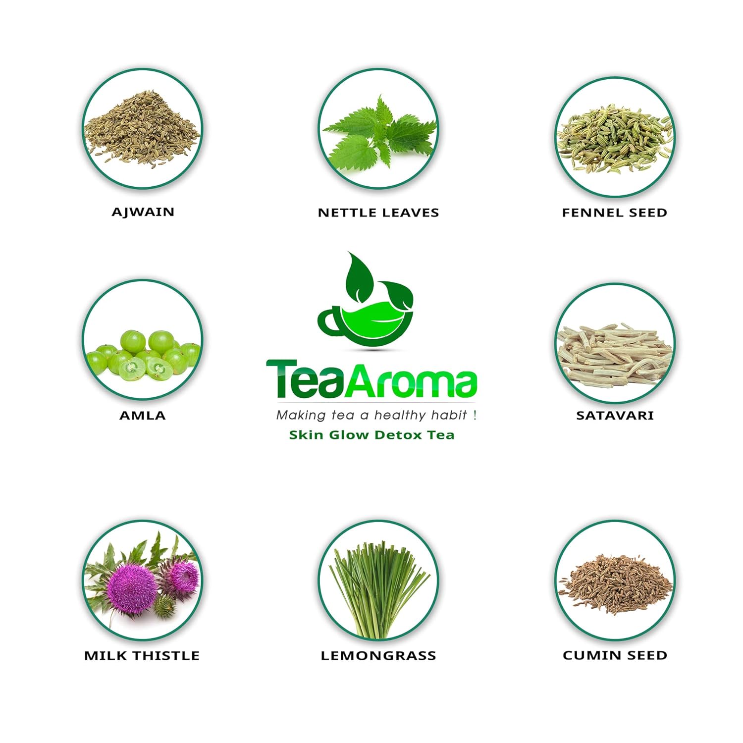 Tea Aroma Detox Ayurveda Cleansing Organic Green Tea With 18 Natural