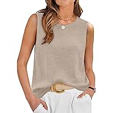 XIEERDUO Sweater Vest Women Fall Clothes Crewneck Sleeveless Tops Ribbed Knit Tank Tops Business Casual Work Blouses