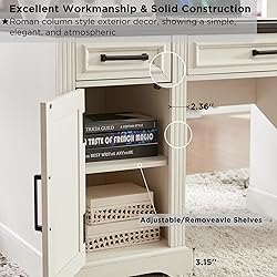 JXQTLINGMU Farmhouse 76" Height Computer Desk with