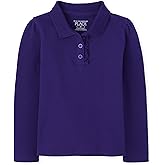 The Children's Place Baby Girls and Toddler Girls Long Sleeve Ruffle Pique Polo, Regal Violet, 4T