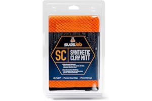 SUDS.LAB Suds Lab SC Synthetic Clay Mitt for Car Detailing – Reusable Clay Bar Mitt to Remove Paint Overspray, Water Spots, Tree Sap & Rail Dust from Paint, Glass & Plastic