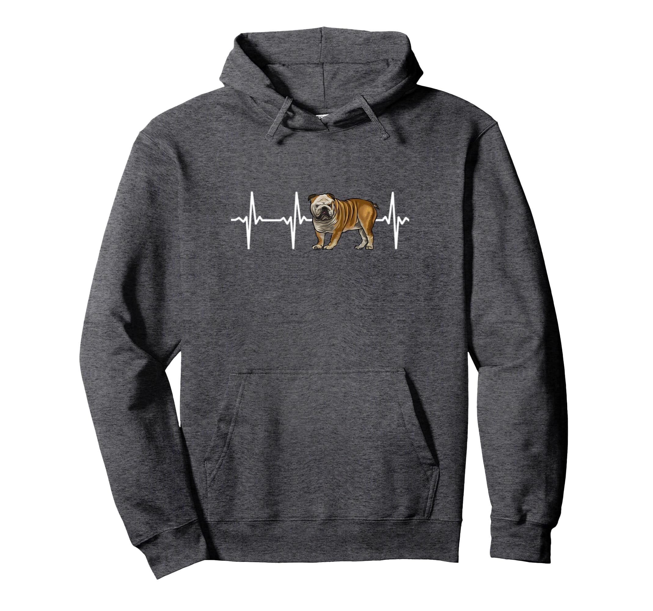 Bulldog Heartbeat Love My Dog Pullover Hoodie