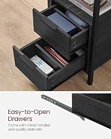 VASAGLE Slim Side Table with Charging Station Charcoal Grey Black LET326B22 view 7