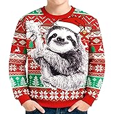 HONGTEYA Kids Ugly Christmas Sweatshirt Funny Xmas Sweatshirt for Boys Girls 3D Print Warm Clothes 6-12 Years