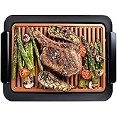 Gotham Steel Smokeless Grill, Indoor Grill, Nonstick Ceramic Electric Grill – Dishwasher Safe Surface, Temperature Control, M