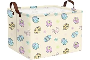 TUAUAN Large Easter Basket Gift Empty Folded Teen Eggs Box Canvas Shelf Storage Bin Bunny Room Decor (T-7)