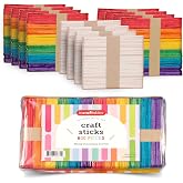 Jumbo Colored Wooden Popsicle Craft Sticks &ndash; 600 Pieces, 7 Colors, Bulk | Incraftables jumbo wooden craft sticks in 7 vibrant colors &ndash; perfect for DIY art, school projects &amp; bulk crafts.