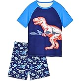 PASHOP Boys Pajamas Little Boys Summer Pajamas 2 Piece Short Sleeve Top and Shorts Sets Kids Pjs Sleepwears 3-10 Years