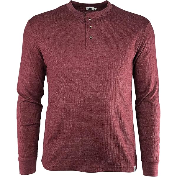 Homens Camiseta Camisa Waffle Henley Camisa Henley T-shirt Camisa De Manga Longa Bloco De Cor