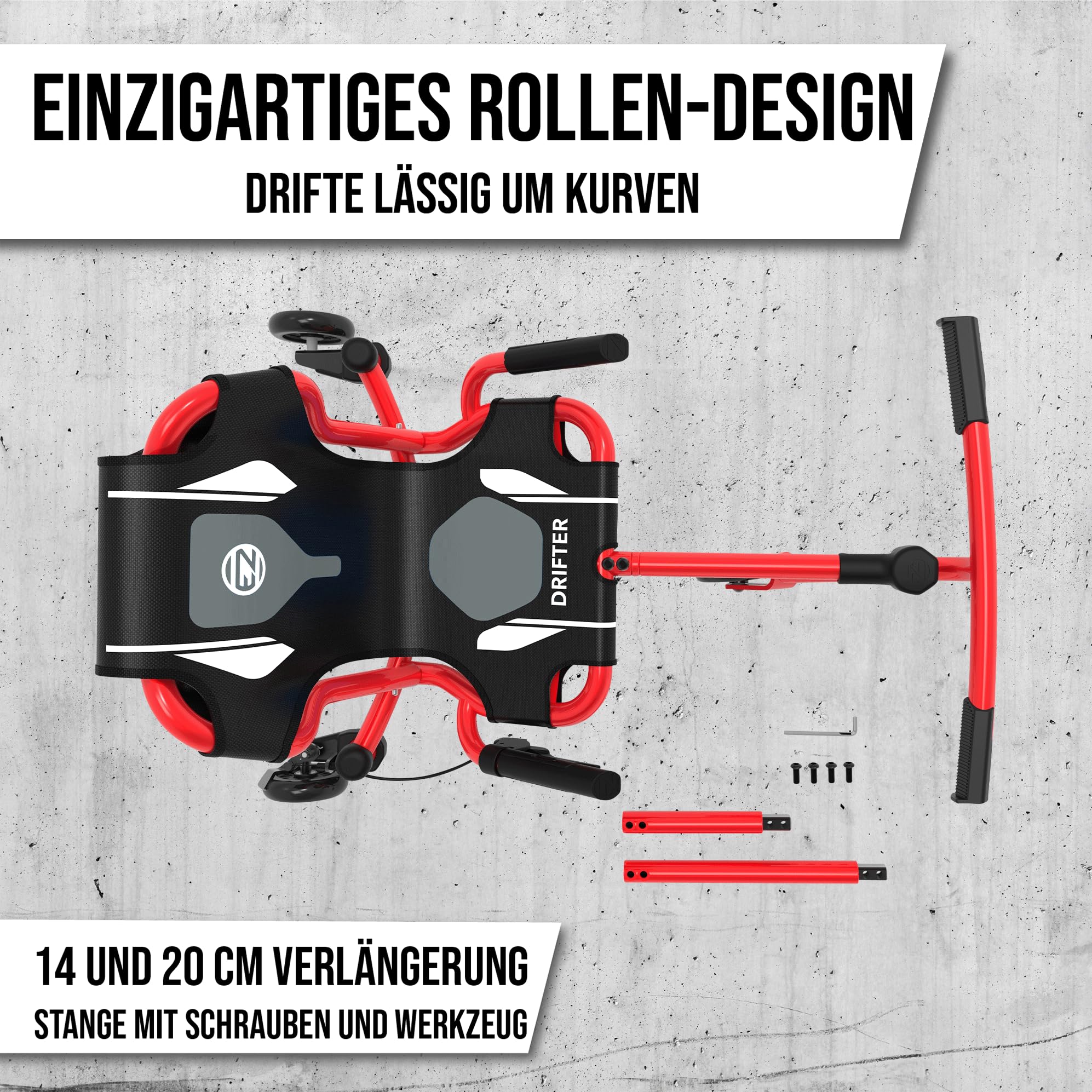 EzyRoller New Drifter-X Ride on Toy for Ages 6 and Older, Up to 150lbs. - Red