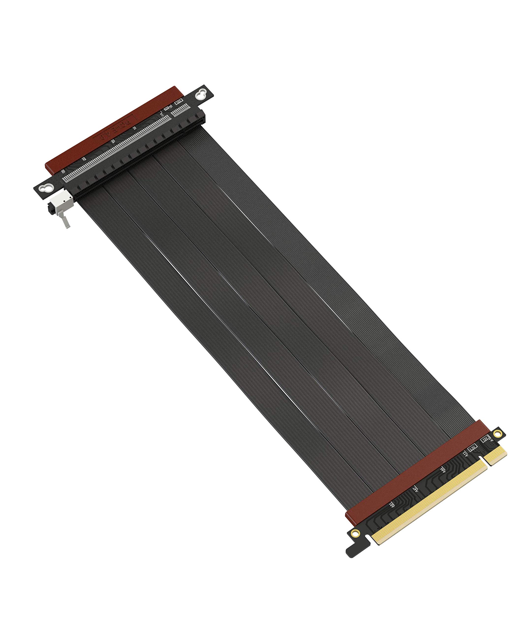 LINKUP - Ultra PCIe 4.0 X16 Riser Cable Shielded Extreme High-Speed Vertical Mount Gaming PCI Express Gen4 | Reverse GPU Socket (25cm) Designed for ITX