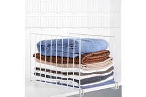 SEHERTIWY 12 Packs Shelf Dividers, Metal Closet Organizer and Storage for Clothes Books Shoes Towel Purse, Vertical Organizers for Bedroom Kitchen Cabinets Office Pantry Cupboard