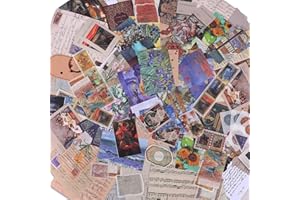 MITINU Scrapbook Supplies Pack (200 Pieces) for Art Journaling Bullet Junk Journal Supplies Planners DIY Vintage Stickers Craft Kits Notebook Collage Album Aesthetic Picture Frames (Artistic)