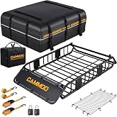 CAMMOO 54"x34" Roof Rack Basket Removable Fairing &amp; Support Bars for Kayaks | All-In-One Kit Includes 15 Cu.Ft. Waterproof Bag, Cargo Net, 2 Straps and 2 Combo Locks for Camping and Road Trips