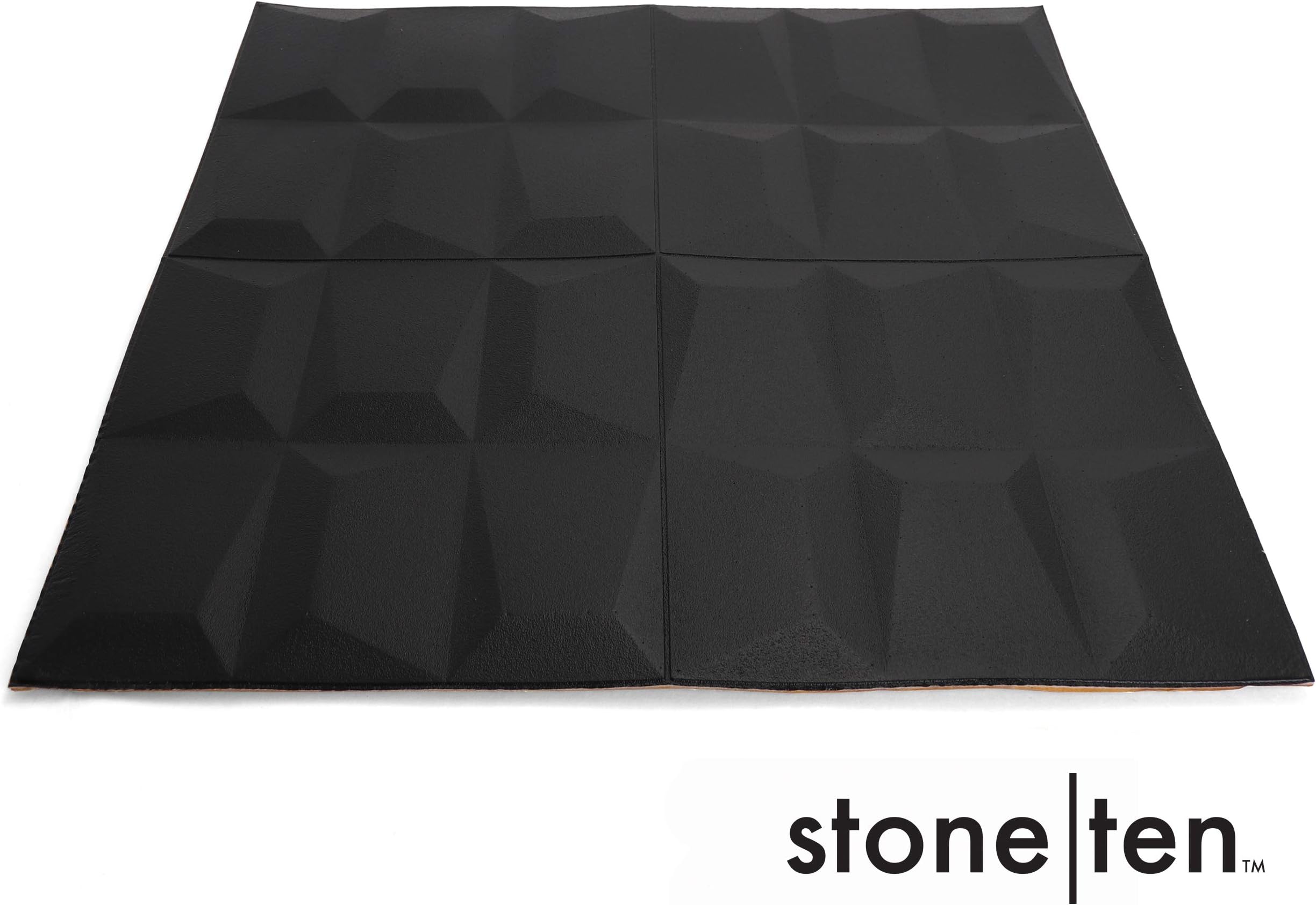 Craft Faux Brick Wall Panels - Peel and Stick Foam Brick - 3D Wall Panels for Fake Brick Wall - Self Adhesive Brick Wall Panels - 3D Brick Wallpaper (4 Pack, Black)