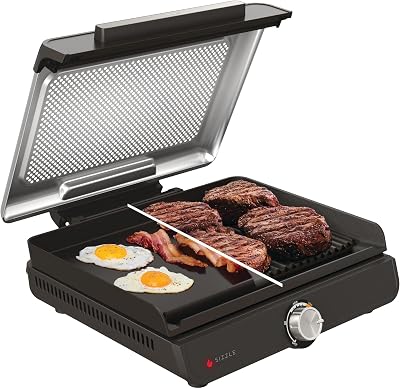 Ninja Sizzle Low Smoke Electric Indoor Grill Grey GR101UK 1460W