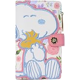 Loungefly Peanuts Snoopy Woodstock Wallet Women Floral | Officially Licensed Snoopy Flap Snap Clutch