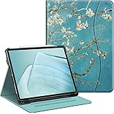 Fintie Folio Case for iPad Air 13-inch (M3) 2025 / (M2) 2024, Multi-Angle Viewing Protective Stand Cover with Pencil Holder & Pocket, Auto Sleep/Wake, Blossom