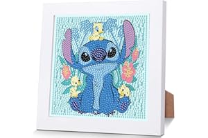 KOJEFCV Cartoon Diamond Art Painting Kits for Kids with Frame,Cartoon Diamond Art for Kids Ages 4-8-12,Easy Gem Kit Kid with Beautiful Package for Gift Home Wall Decor(7x7inch)