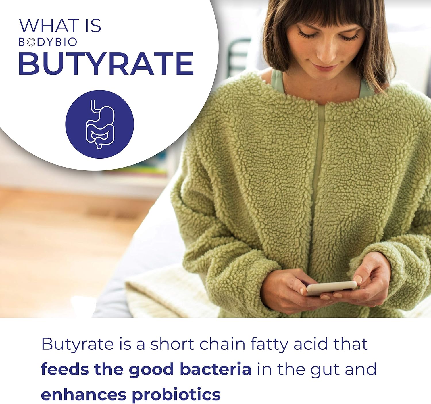 BodyBio Butyrate with Sodium-Supports Healthy Digestion,Gut & Microbiome-Leaky Gut Repair-Control Bloating-Healthy Inflammation Response-Fuel for Healthy Gut-No Fillers or Additives-100 Capsules: Health & Personal Care