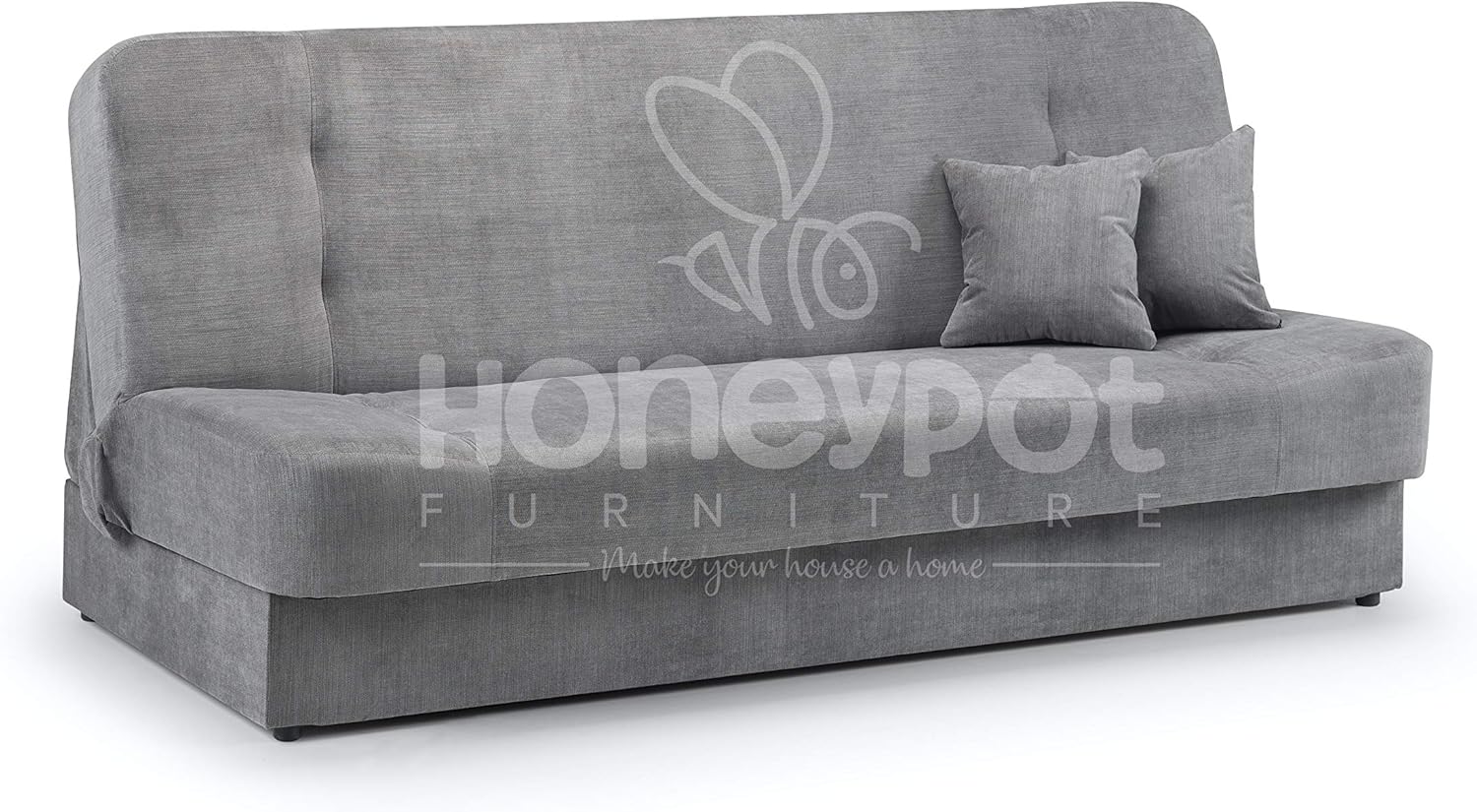 Honeypot Geneva Sofa bed Large Storage Grey Fabric (Sofabed