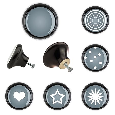 Set Of 6 Ceramic Door Drawer Knob With Kk600063s Classic Star