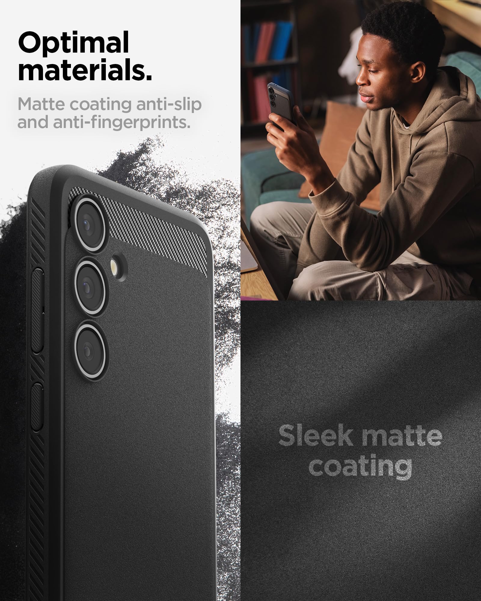 Spigen Rugged Armor Designed for Galaxy S24 FE Case (2024) - Matte Black