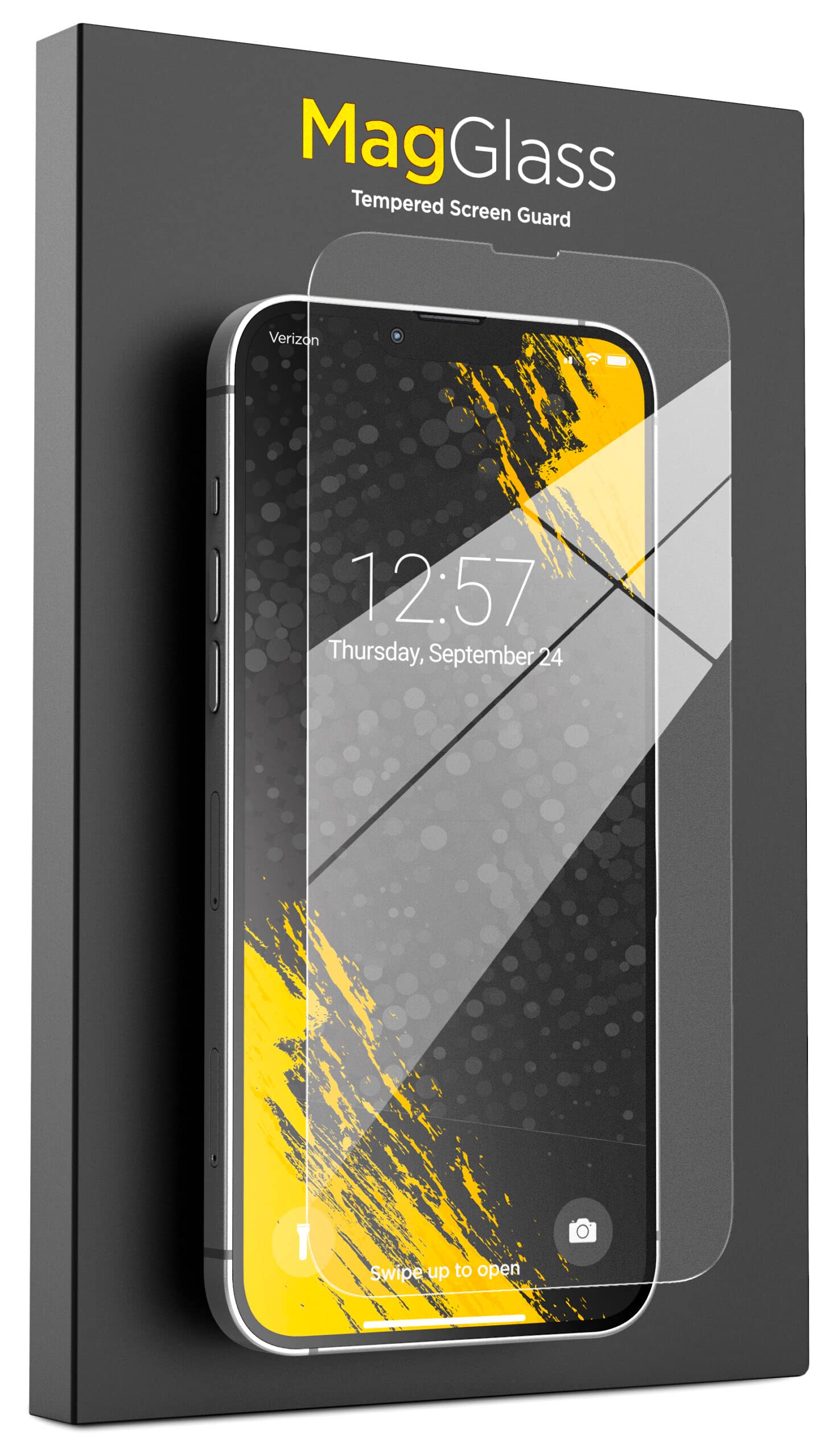 magglass (2 Pack with Applicator, Compatible with iPhone 14 PLUS Screen Protector, Full-coverage/Scratch-resistant (9-ohm) High Clarity Tempered Glass (Case Compatible)