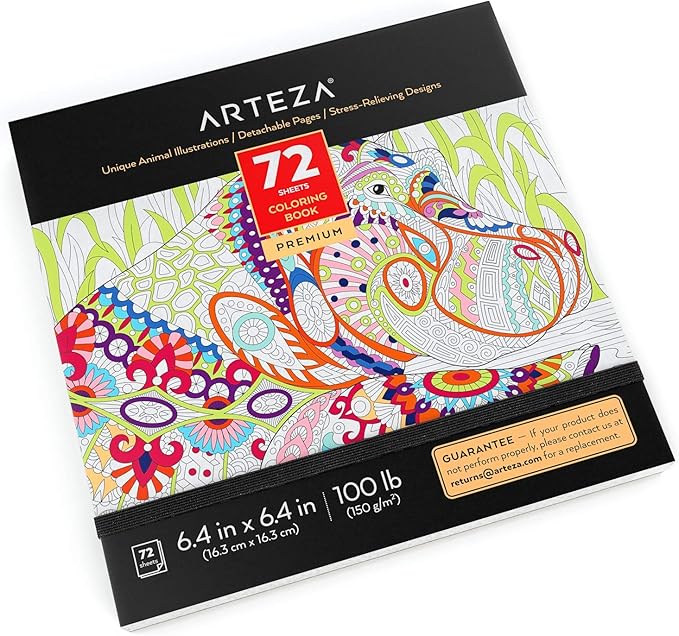 Detachable Pages 72 Sheets Floral Designs For Anxiety Stress Relief Relaxing 6 4x6 4 Inches Arteza Coloring Book For Adults 100 Lb Arts Crafts Sewing Drawing Vit Edu Au