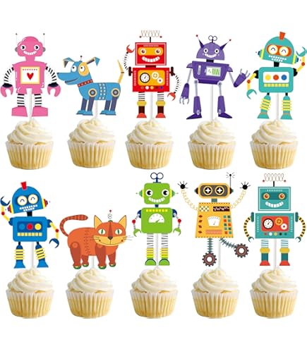 JeVenis Accessoires de fête Robot - Bannière, Décoration, Assiettes et Serviettes pour l JeVenis Accessoires de fête Robot - Bannière, Décoration, Assiettes et Serviettes pour l