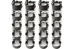 AgroSci Garden Wall Planter Kit for Outdoor Plants with Integrated Watering System, Modular Panels Mount as Vertical Garden Planter for Wall, Deck Rail or Fence, Black, 20 Pots 4 Frames
