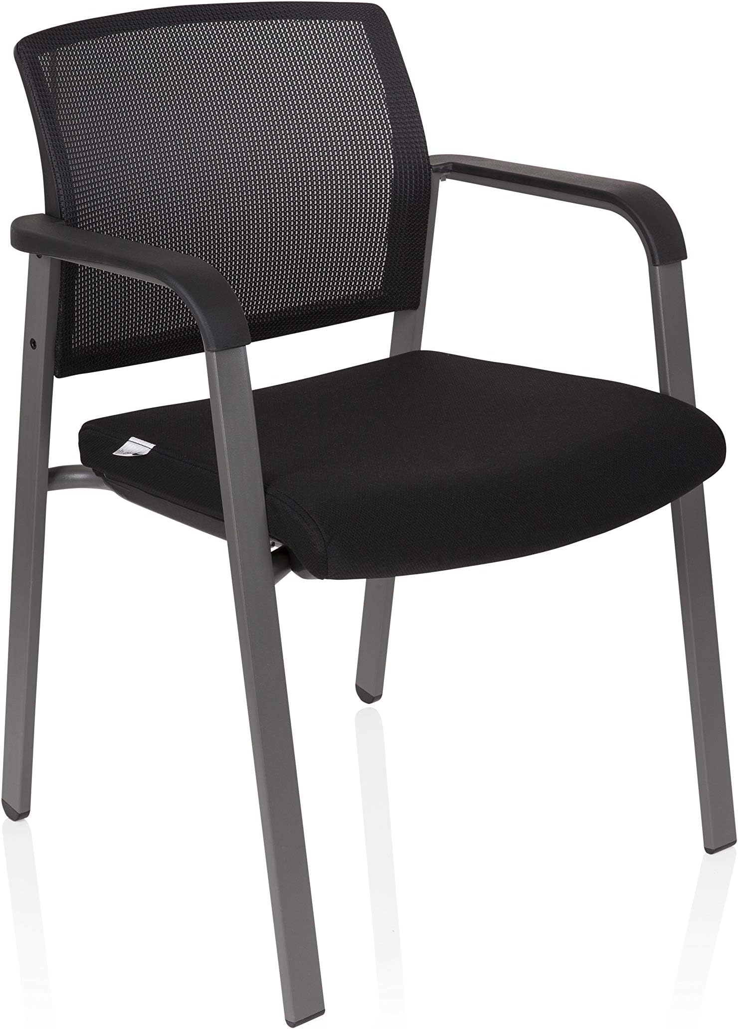 hjh OFFICEFour-legged chair MEET Fabric/Mesh Black