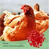 OHYER 50pk Chicken Glasses Pheasant Pinless Peepers Poultry Blinder Anti Peck view 3