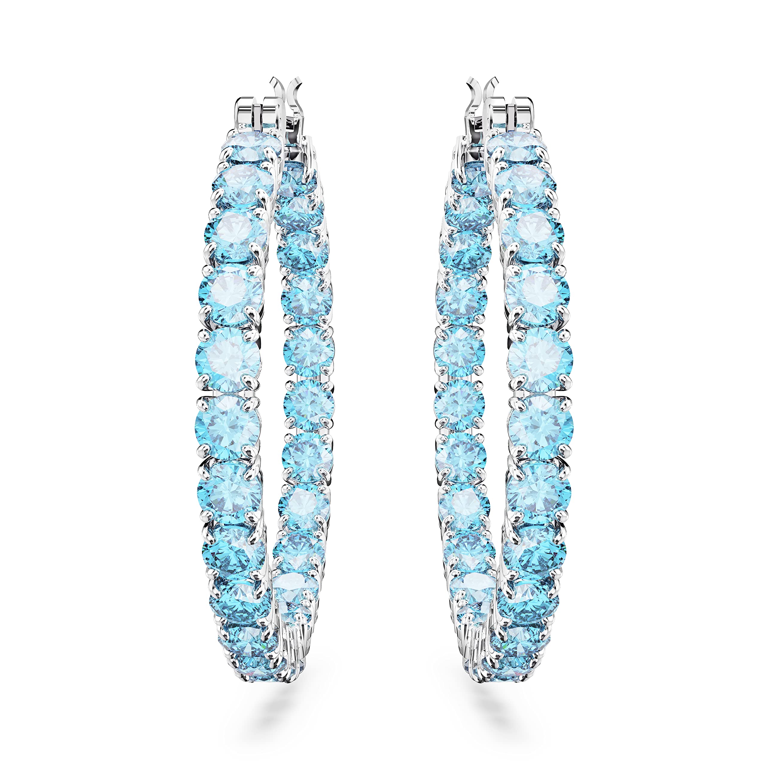 Swarovski Matrix Hoop Earrings Collection, Crystals on Metal Finish Settings