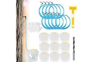 OSCORNA Maple Syrup Tree Tapping Kit with Bags, 10 Maple Sap Taps，10 Food Grade 3ft Tubing, 10 5L Bags, 5 Syrup Filters, Maple Birch Walnut Sugaring Starter Supplies Collection Gift for Experts or Beginners