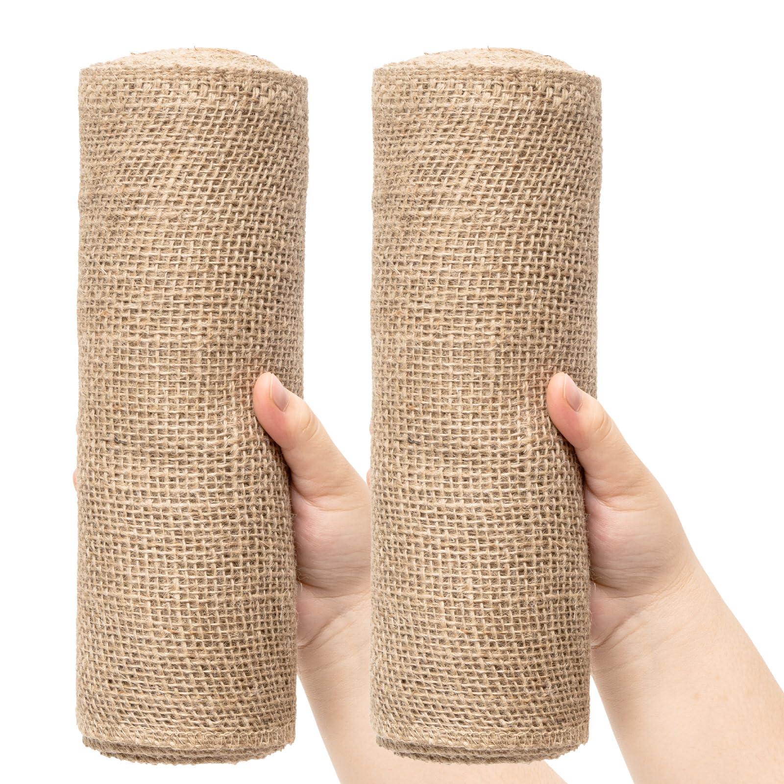 Photo 1 of 10 Inch Natural Burlap Fabric Roll - 10 Yards Jute Fabric Ribbon for DIY Gift Wrapping Craft Projects, Wedding, Christmas Home Decoration (25 cm, 10 in)