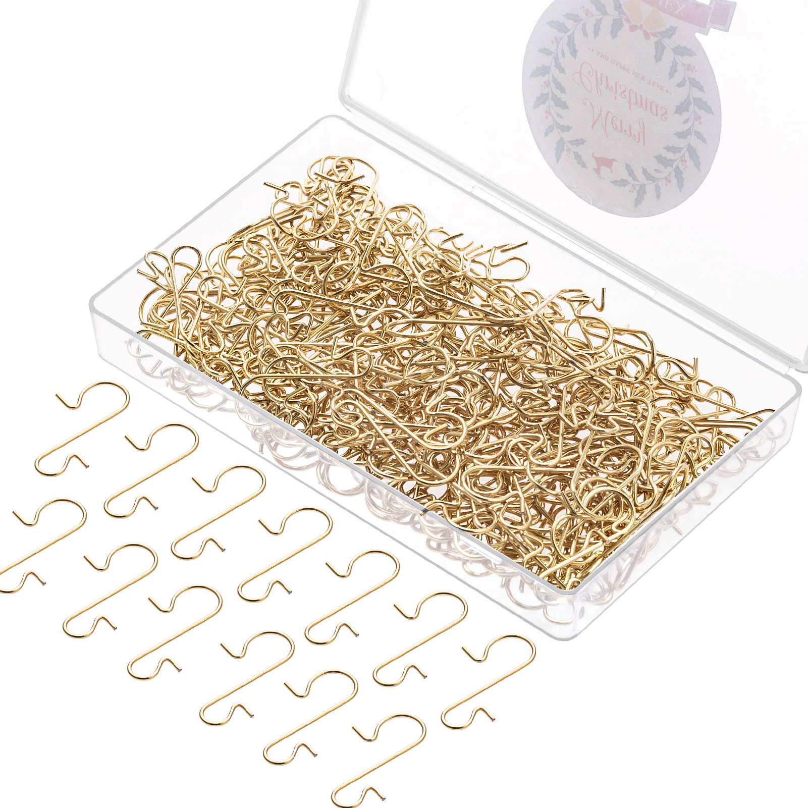 MELLIEX 240pcs Christmas Bauble Ornament Hooks S-Shaped Metal Hanger Mini Stainless Steel Hooks for Hanging Xmas Tree Decoration