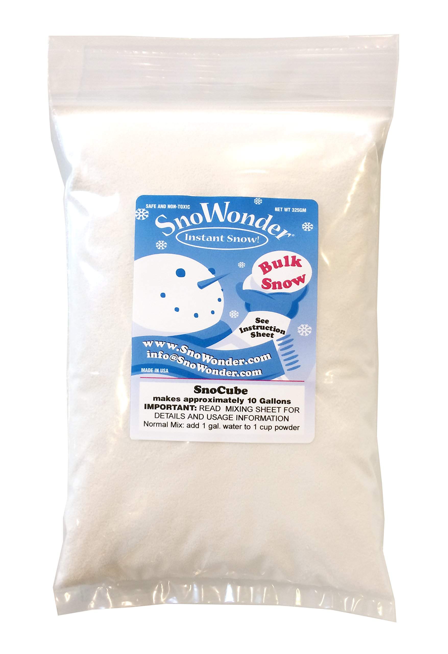 SNOWONDER Instant Snow Fake Artificial Snow, Also Great for Making Cloud Slime - Mix Makes 36 Gallons of Fake Snow