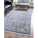 Unique Loom Narenj Collection Classic Traditional Textured Repeat Design Area Rug, Rectangular 8' 0" x 10' 0", Blue/Tan