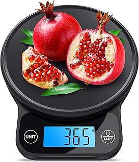 NBPOWER Küchenwaage Digital Professionelle 6 KG Elektronische Waage küchen,Digitalwaage Edelstahl Haushaltswaage mit Tara-Funktion und großem LCD-Display -wunderbare Präzision auf bis zu 1g