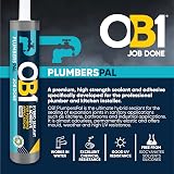 OB1 PlumbersPal White Sanitary Sealant & Adhesive - Mould Resistant - 290ml view 3