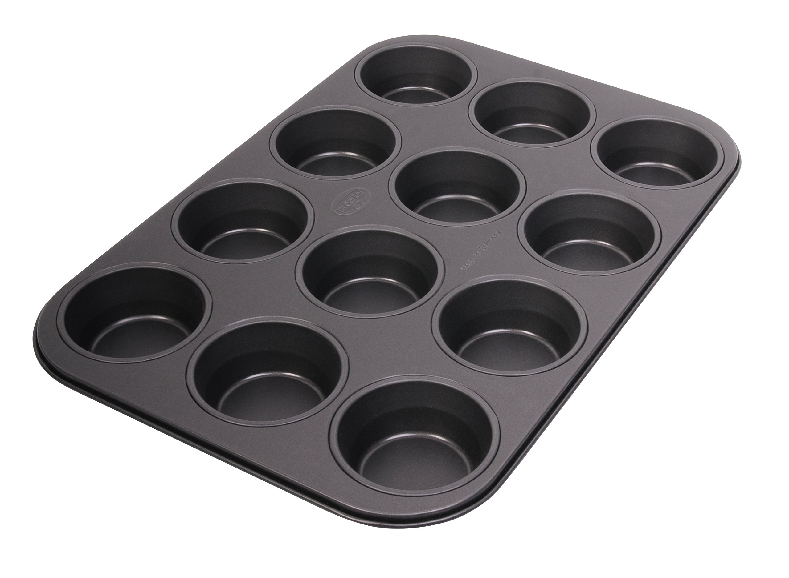 Dr. Oetker Tradition 12-Piece Non-Stick Bakeware Muffin Tin, Black