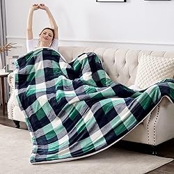 SOCHOW Buffalo Plaid Sherpa Fleece Throw